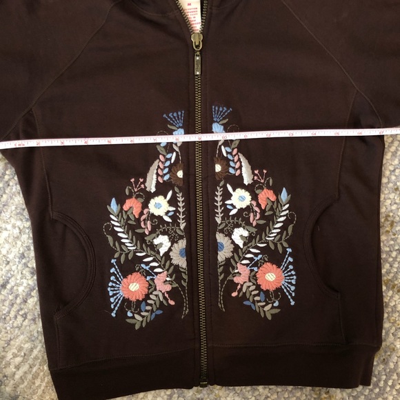 Embroidered Zip Up Sweatshirt - Picture 4 of 6